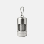 Glint silver poop bag holder with matching silver poop bags by Jamie Dogwear.