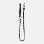 Handmade Strata braided dog lead in Onyx, featuring black and white paracord by Jamie Dogwear.