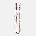 Handmade Strata braided dog lead in Sandstone, featuring brown, beige and white paracord by Jamie Dogwear.