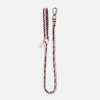 Handmade Strata braided dog lead in Sandstone, featuring brown, beige and white paracord by Jamie Dogwear.